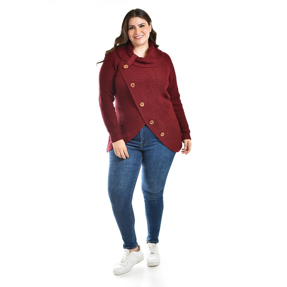 Foto 1 | Sueter Envolvente Roman Fashion / Tallas Extras, 100 (vino) Vino