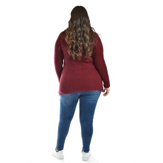 Foto 3 | Sueter Envolvente Roman Fashion / Tallas Extras, 100 (vino) Vino