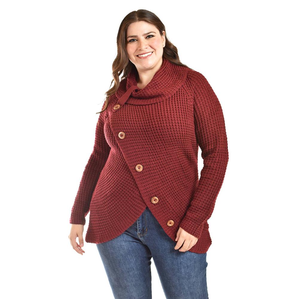 Foto 5 | Sueter Envolvente Roman Fashion / Tallas Extras, 100 (vino) Vino