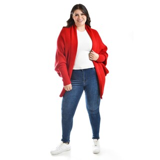 Foto 1 | Cardigan De Manga Murcielago Roman Fashion /tallas Extras, 300 (rojo) Rojo