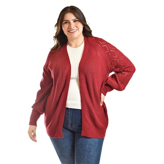 Foto 1 | Cardigan De Punto Roman Fashion /tallas Extras, 41849 (vino) Vino