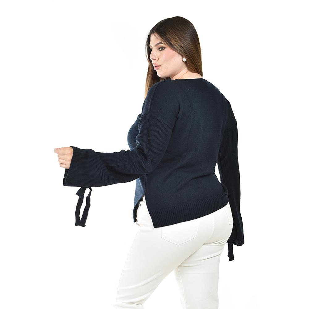 Foto 3 | Suéter con Lazos Roman Fashion Azul Marino para Mujer