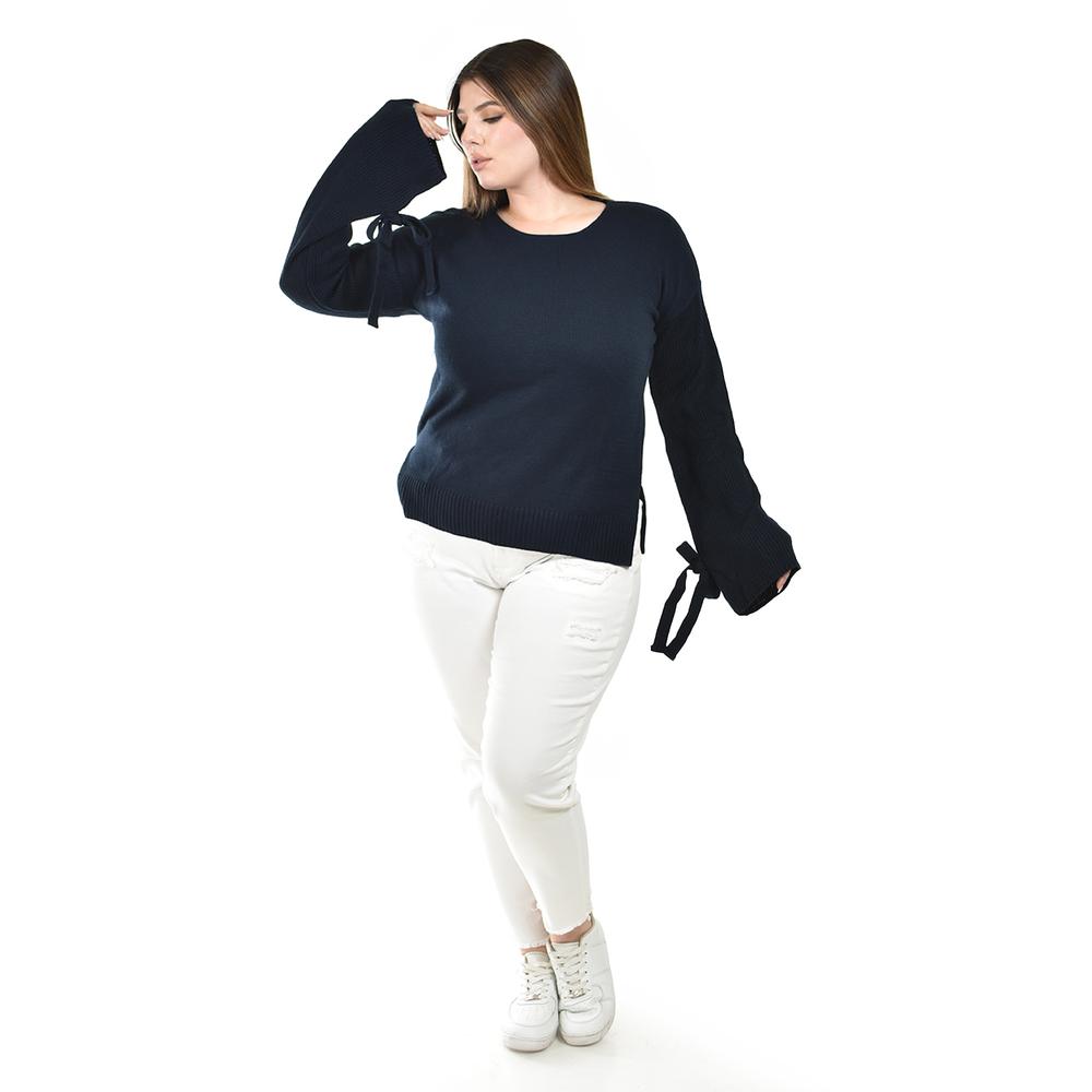 Foto 5 pulgar | Suéter con Lazos Roman Fashion Azul Marino para Mujer