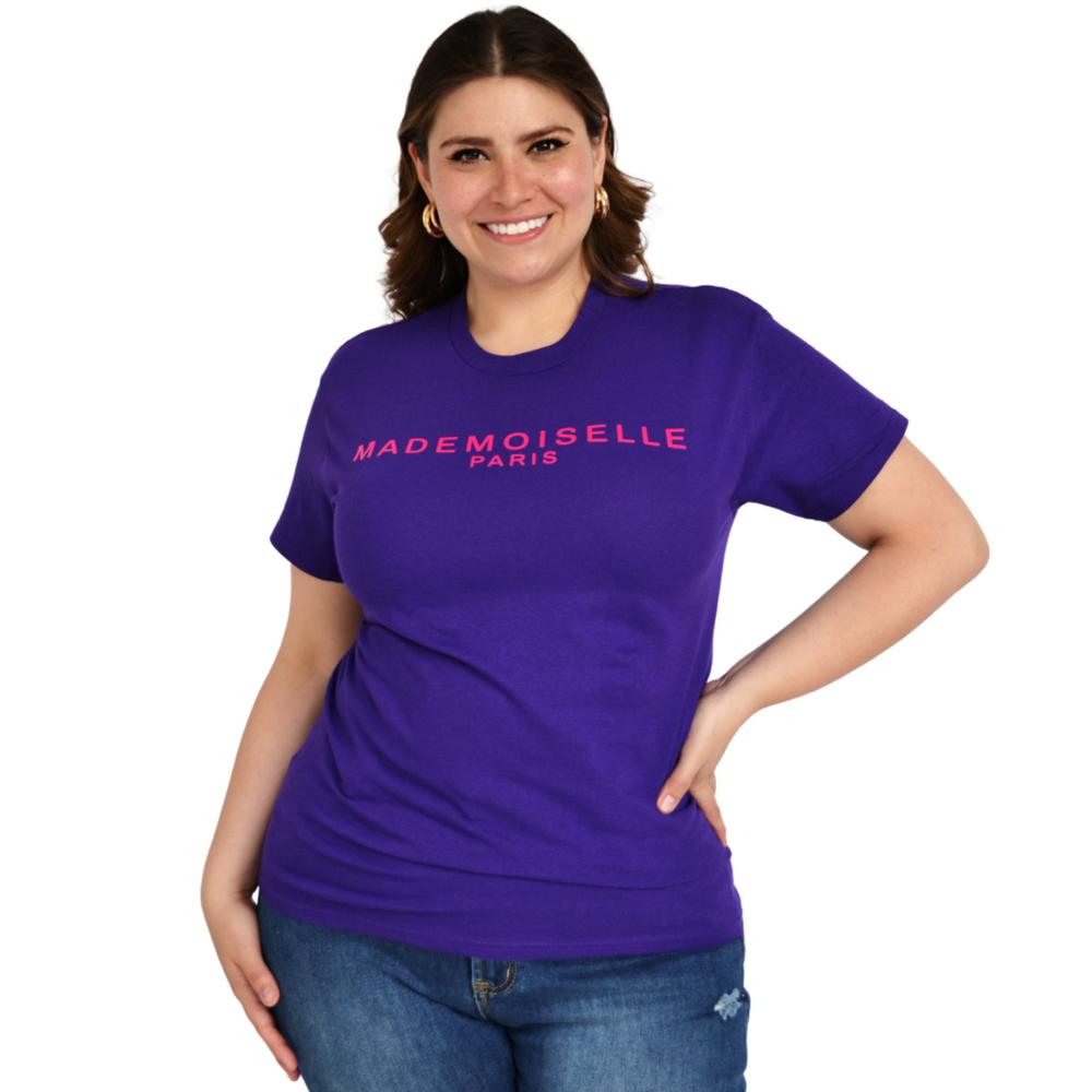 Playera Roman Fashion 9001-20 Mademoiselle color Púrpura Tallas Extras
