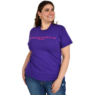 Foto 2 | Playera Roman Fashion 9001-20 Mademoiselle color Púrpura Tallas Extras