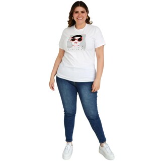 Foto 4 | Playera Roman Fashion 9001-48 C Est La Vie color Blanco Tallas Extras