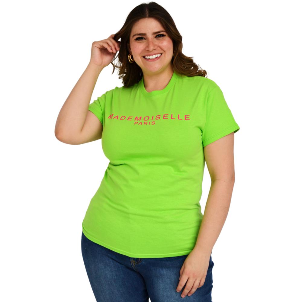 Foto 3 pulgar | Playera Roman Fashion 9001-20 Mademoiselle color Verde Tallas Extras