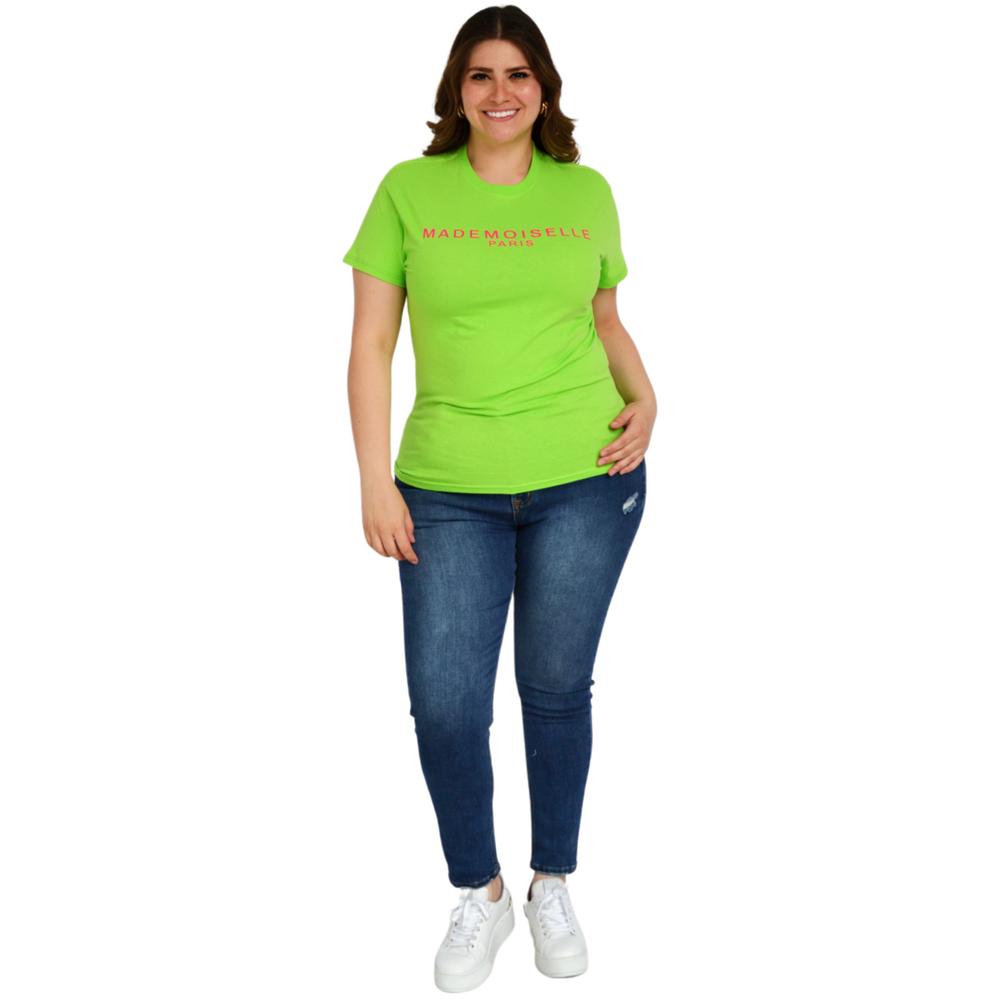 Foto 6 pulgar | Playera Roman Fashion 9001-20 Mademoiselle color Verde Tallas Extras