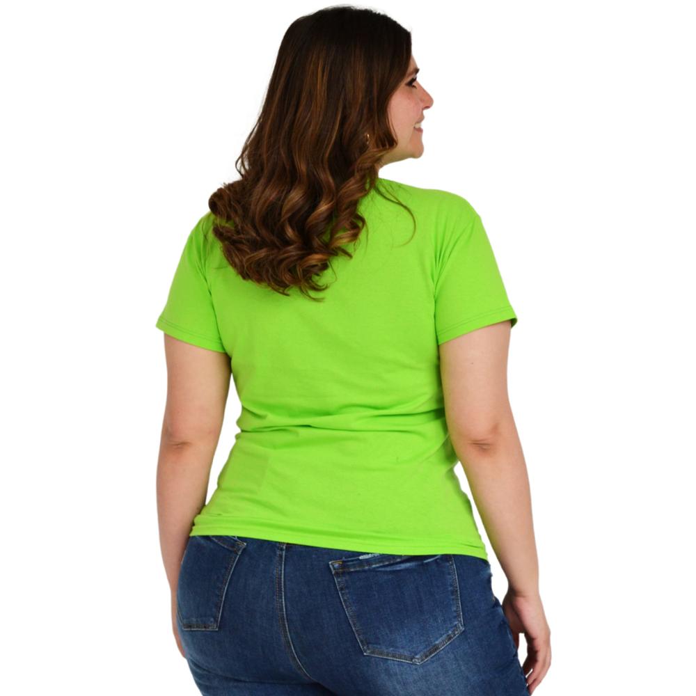 Foto 7 pulgar | Playera Roman Fashion 9001-20 Mademoiselle color Verde Tallas Extras