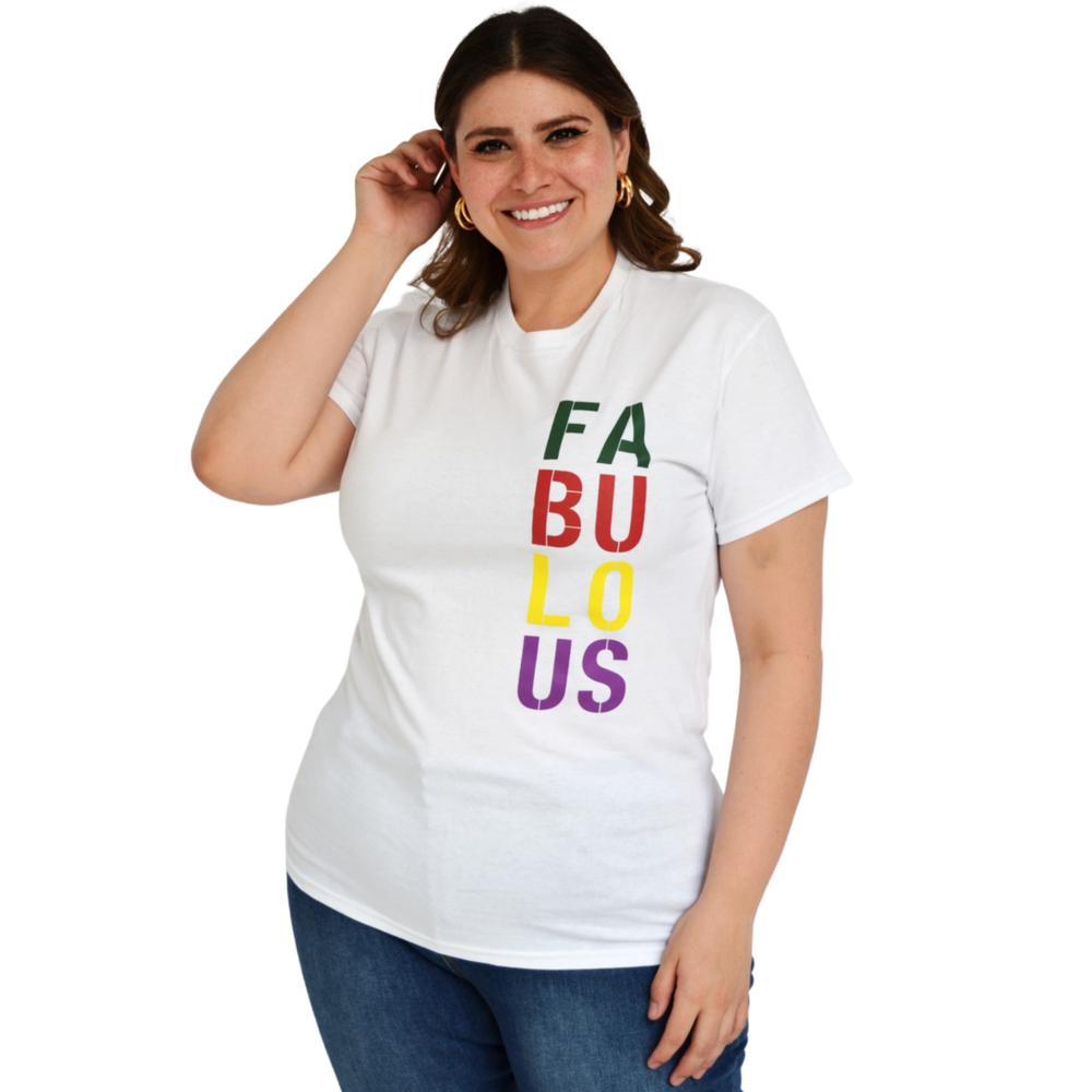 Playera Roman Fashion 9001-49 Fabulous color Blanco Tallas Extras