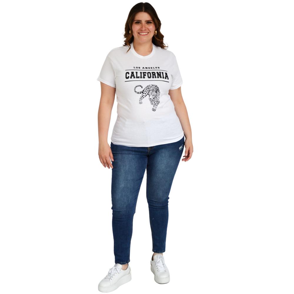 Foto 4 pulgar | Playera Roman Fashion 9001-45 California color Blanco Tallas Extras