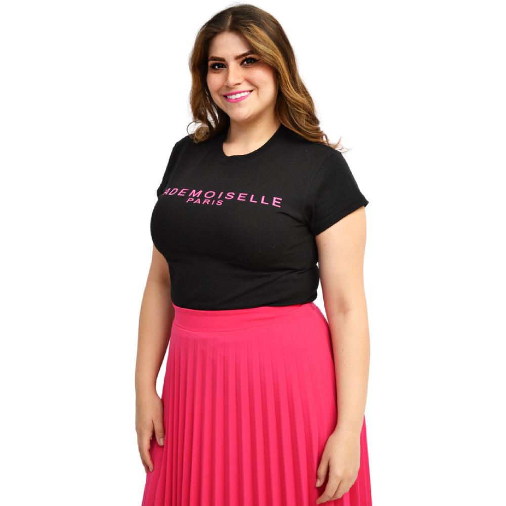 Foto 3 pulgar | Playera Roman Fashion color Negro para Mujer