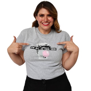 Foto 2 | Playera Roman Fashion Manga Corta color Gris para Mujer