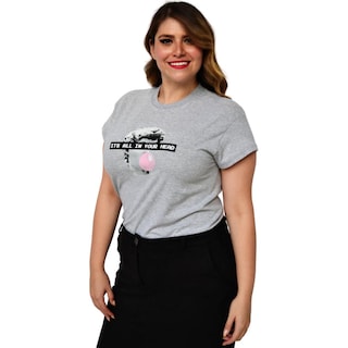 Foto 3 | Playera Roman Fashion Manga Corta color Gris para Mujer