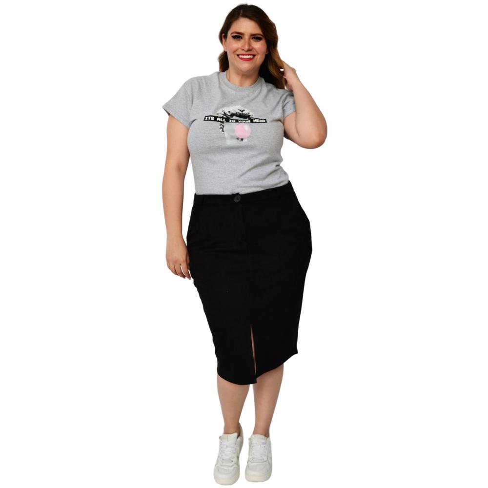 Foto 6 pulgar | Playera Roman Fashion Manga Corta color Gris para Mujer