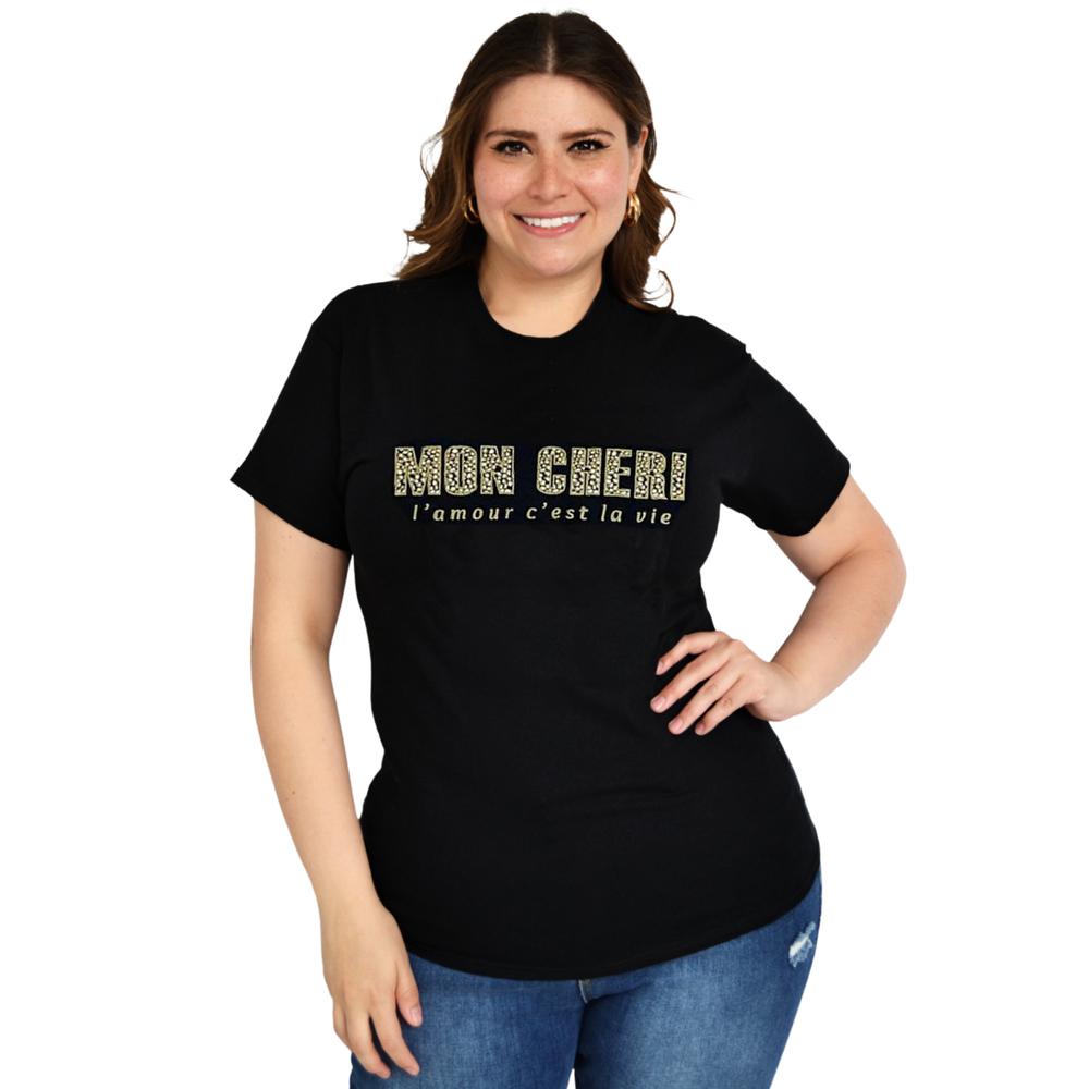 Foto 2 pulgar | Playera Curvy para Mujer Roman Fashion Manga Corta color Negro