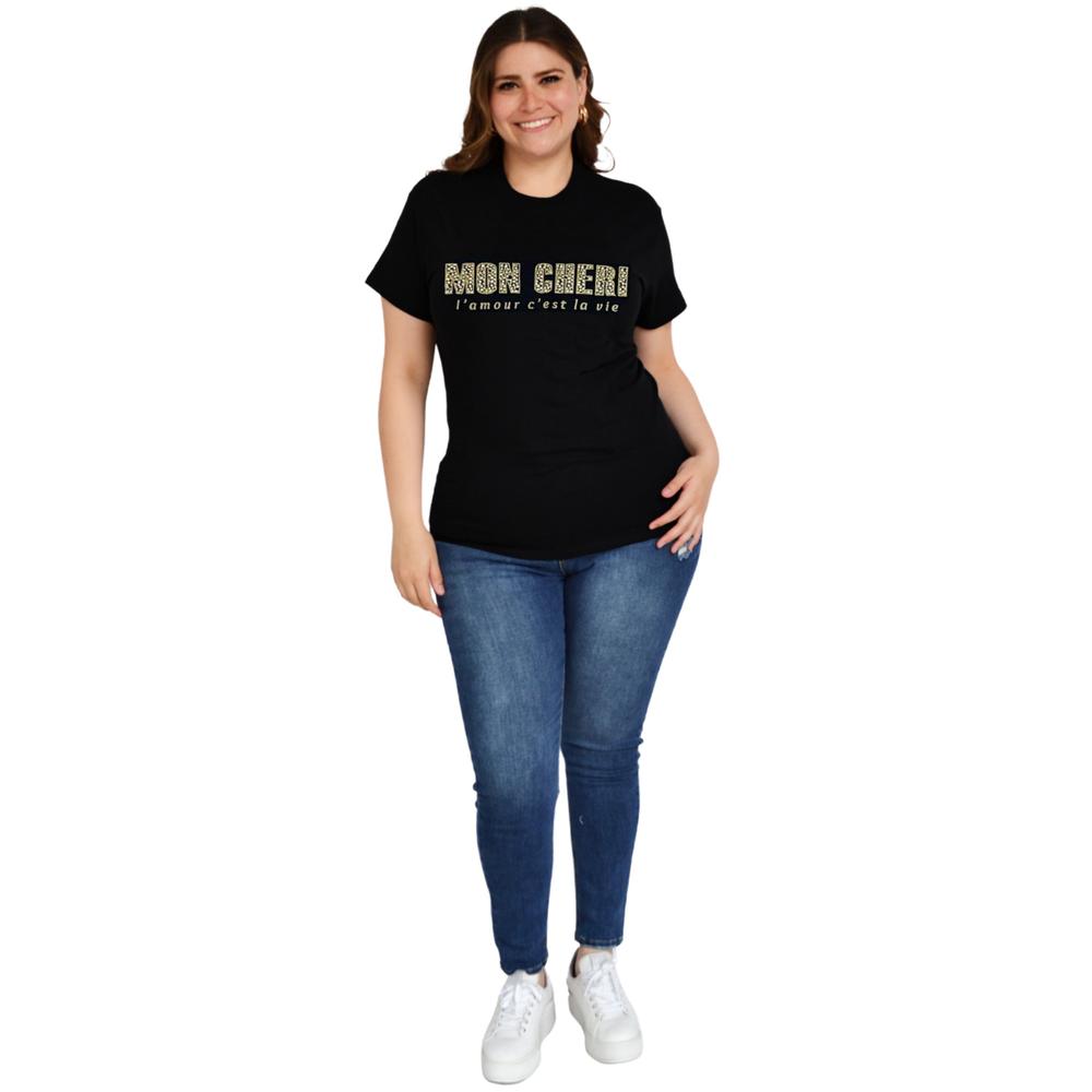 Foto 4 pulgar | Playera Curvy para Mujer Roman Fashion Manga Corta color Negro