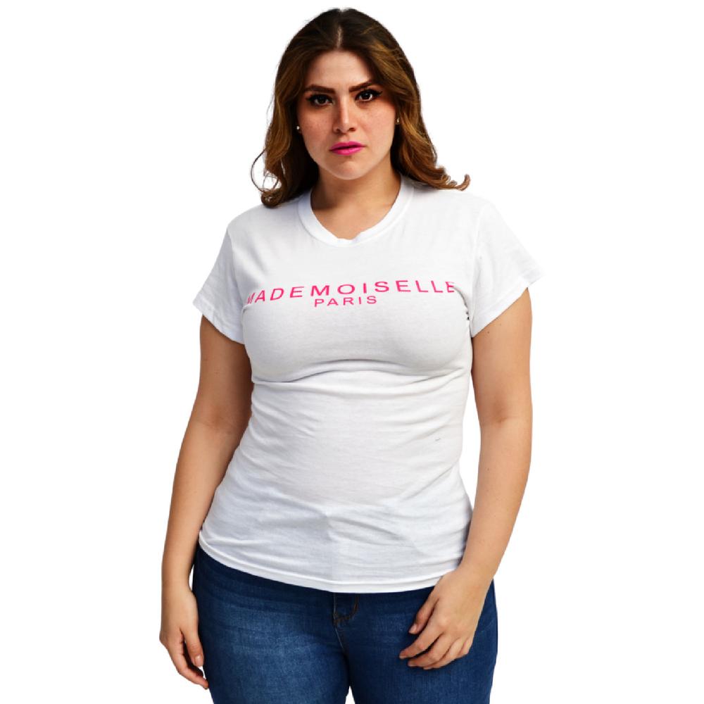 Foto 1 | Playera Roman Fashion Manga Corta color Blanco para Mujer