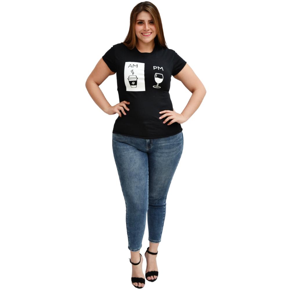 Foto 4 pulgar | Playera Roman Fashion/tallas Extras 9001-16 Am/pm (negro) Negro