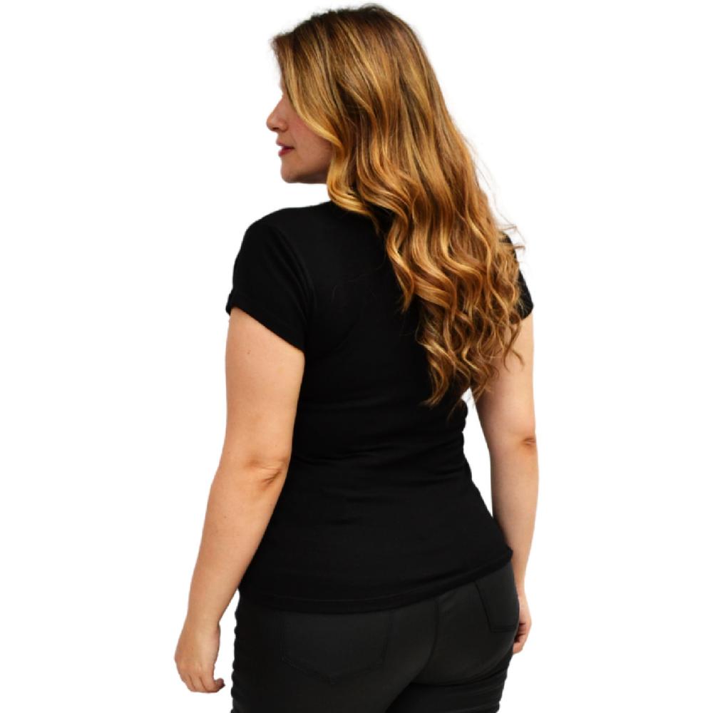 Foto 4 pulgar | Playera Roman Fashion 9001-17 color Negro Tallas Extras