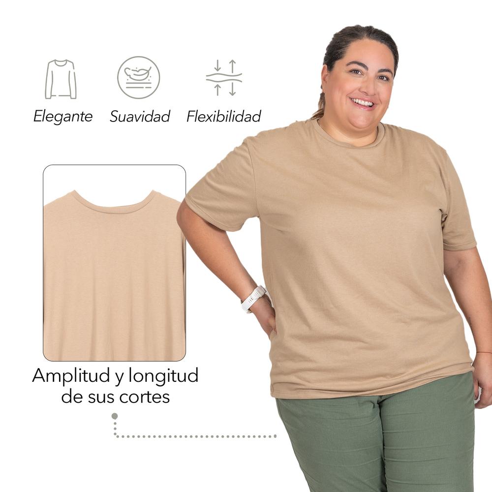 Foto 4 pulgar | Playera Manga Corta Love My Fit color Beige