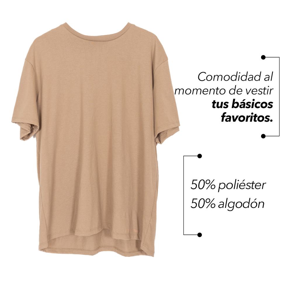 Foto 5 pulgar | Playera Manga Corta Love My Fit color Beige