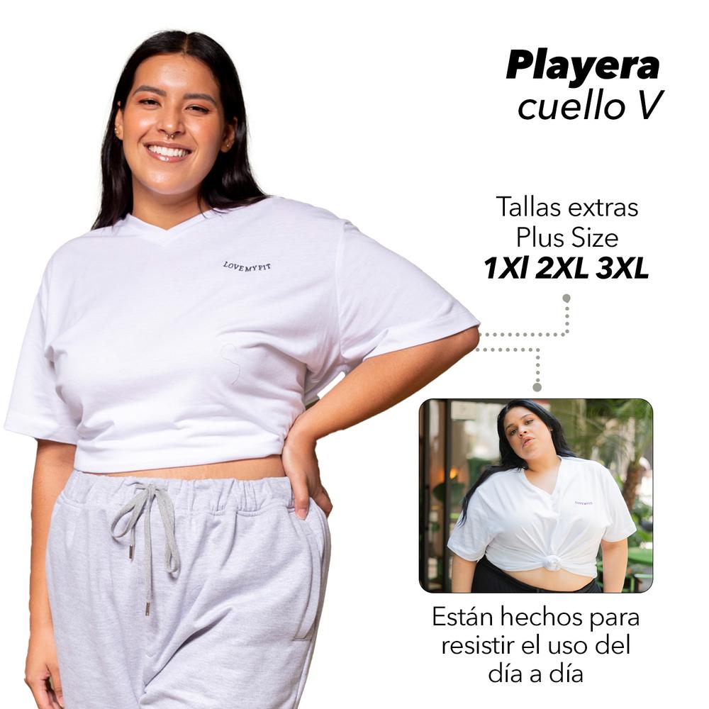 Foto 3 pulgar | Playera Love Fit color Blanco para Mujer