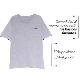 Foto 3 | Playera Polo Cuello V Tallas Extras Plus Unisex Love My Fit color Gris