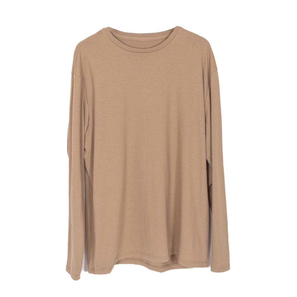 Foto 7 pulgar | Playera LMF Manga Larga Cuello Redondo Plus Size color Beige Tallas Extras