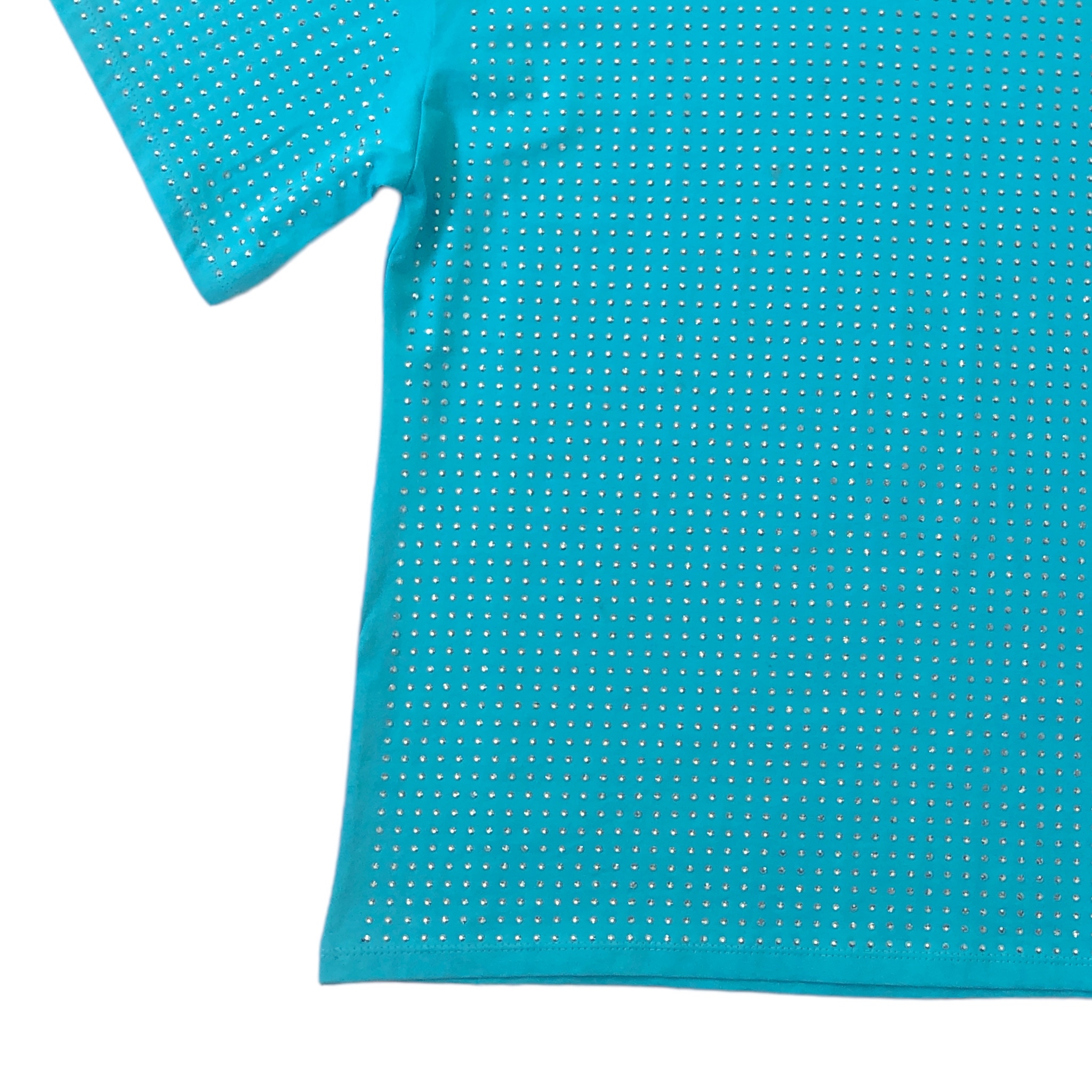 Foto 8 pulgar | Playera Azul Curvy con Pedrería LC