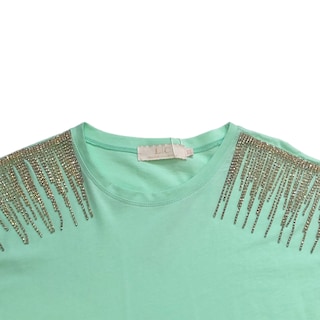 Foto 2 | Playera Con Pedrería En Hombro Lc
