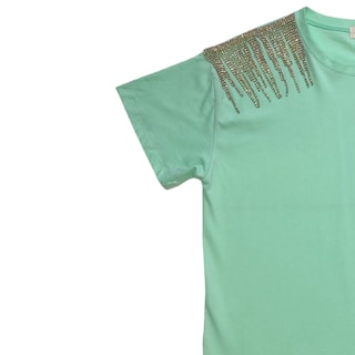 Foto 5 | Playera Con Pedrería En Hombro Lc