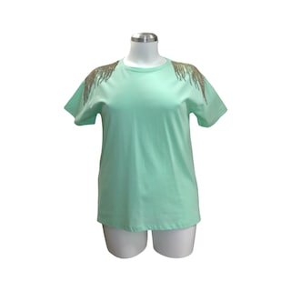 Foto 7 | Playera Con Pedrería En Hombro Lc