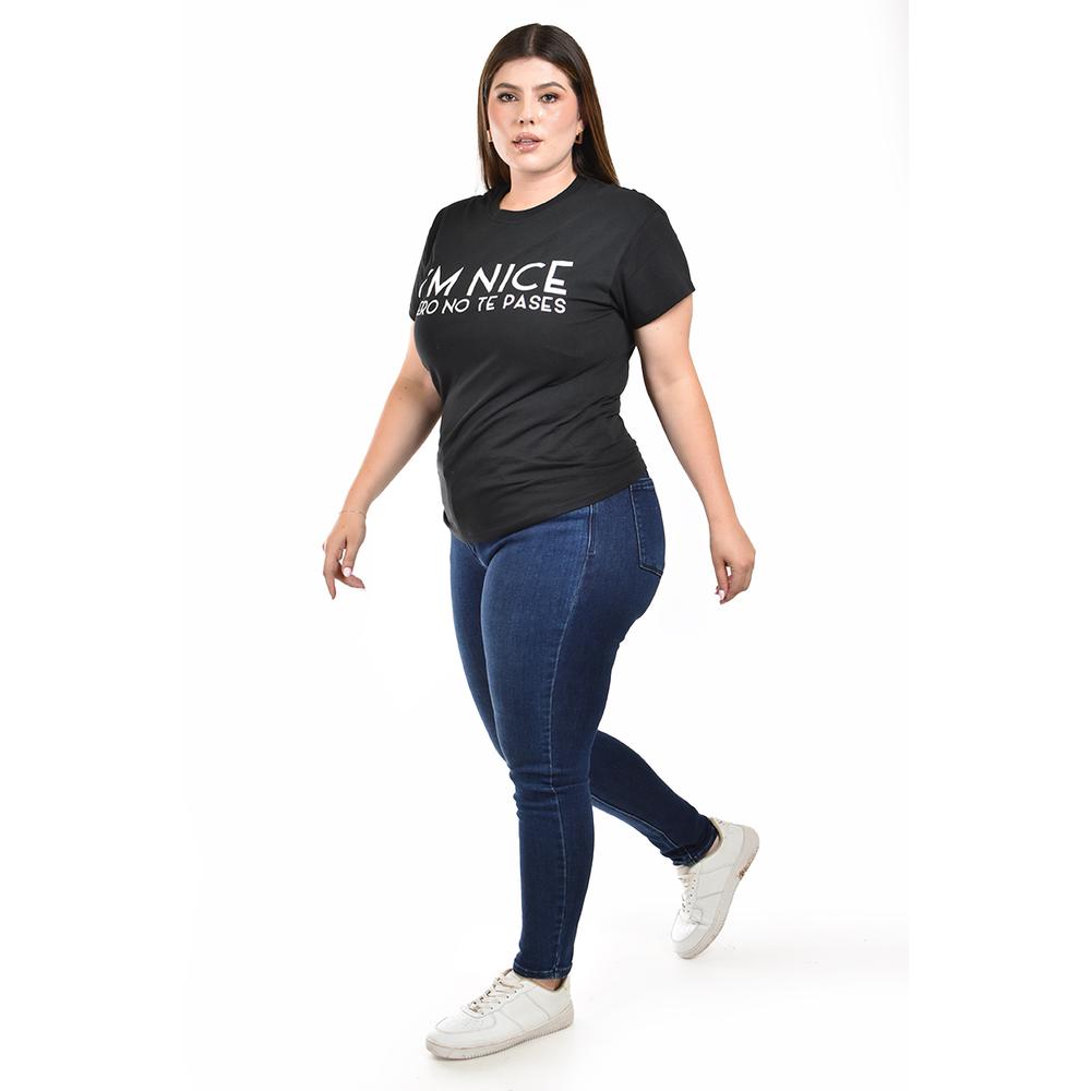 Foto 3 pulgar | Playera Roman Fashion Negra para Mujer