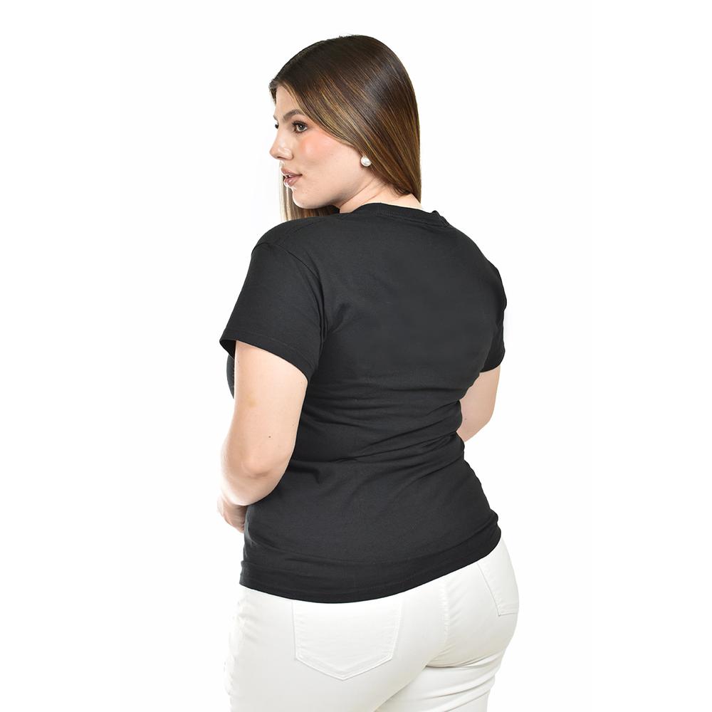 Foto 4 pulgar | Playera Roman Fashion Negra para Mujer