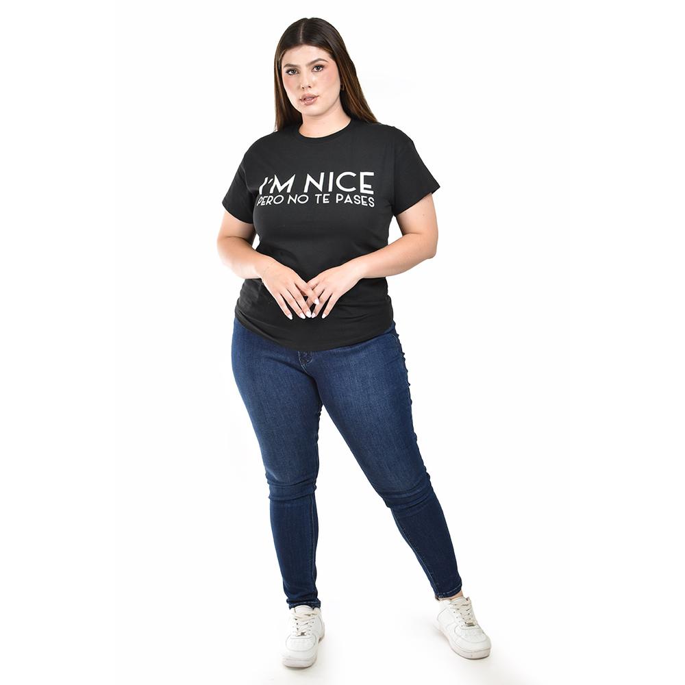 Foto 5 pulgar | Playera Roman Fashion Negra para Mujer