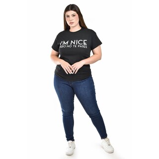 Foto 4 | Playera Roman Fashion Negra para Mujer