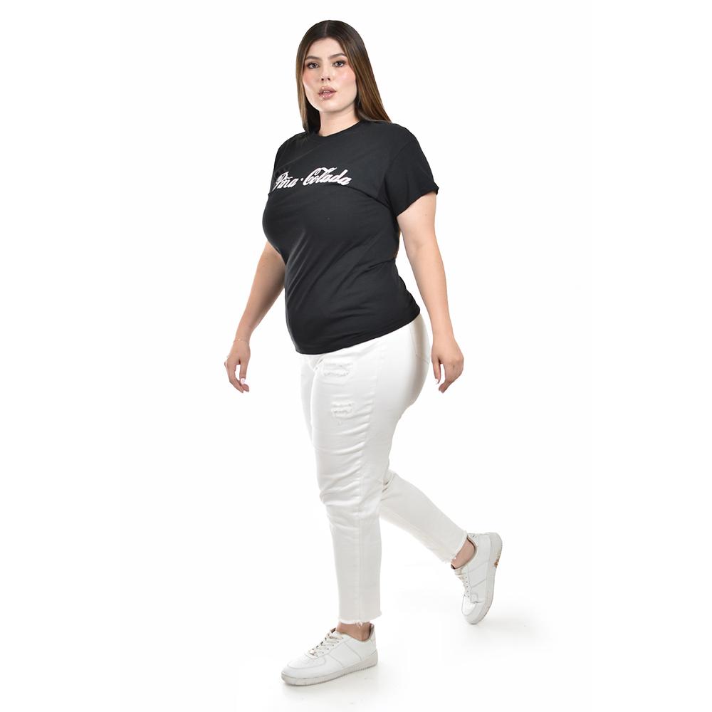 Foto 3 pulgar | Playera Estampada Roman Fashion Negra para Mujer