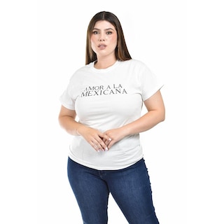 Foto 1 | Playera Estampada Roman Fashion Blanca para Mujer