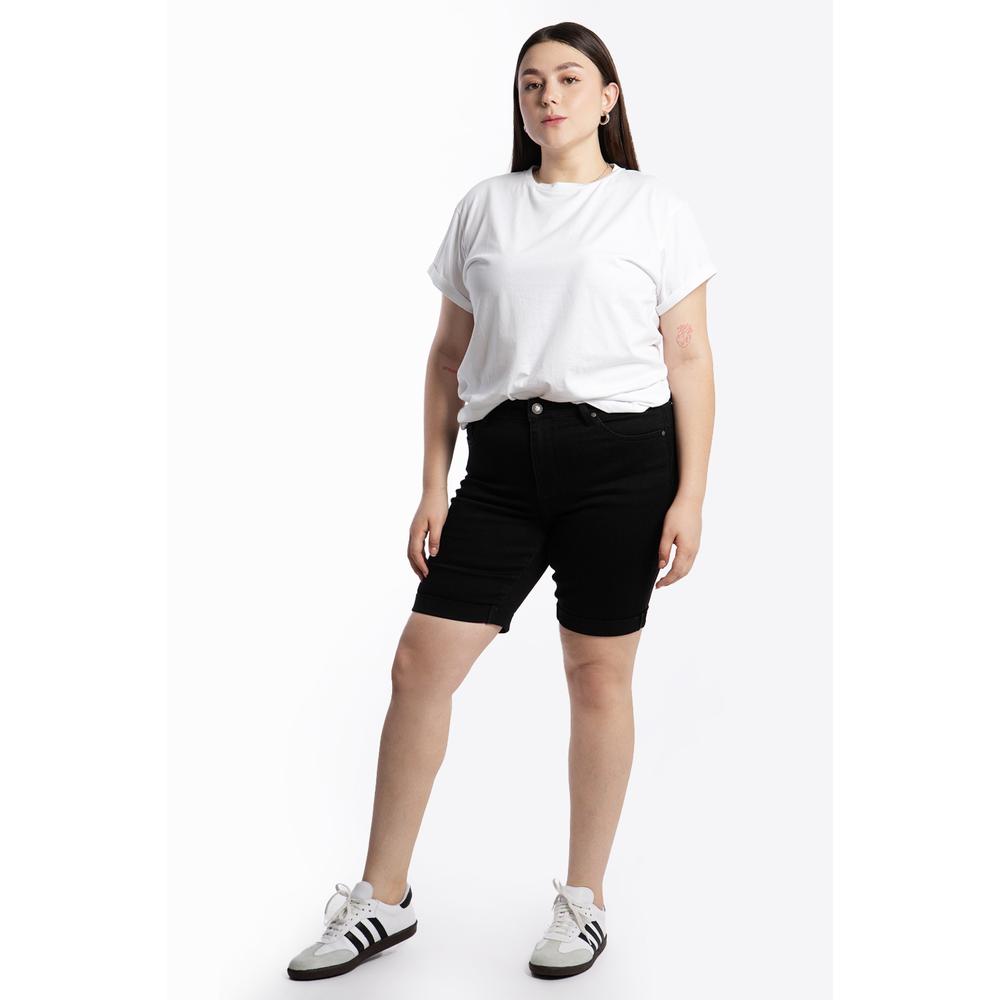 Foto 1 | Bermuda De Mezclilla Con Dobles, /tallas Extras, 6372 (negro) Negro