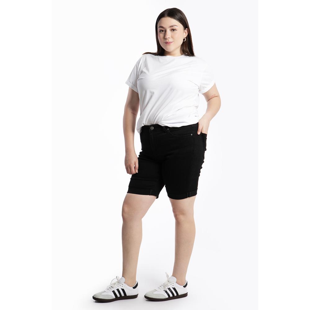 Foto 2 | Bermuda De Mezclilla Con Dobles, /tallas Extras, 6372 (negro) Negro