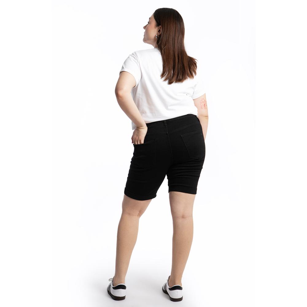 Foto 3 | Bermuda De Mezclilla Con Dobles, /tallas Extras, 6372 (negro) Negro