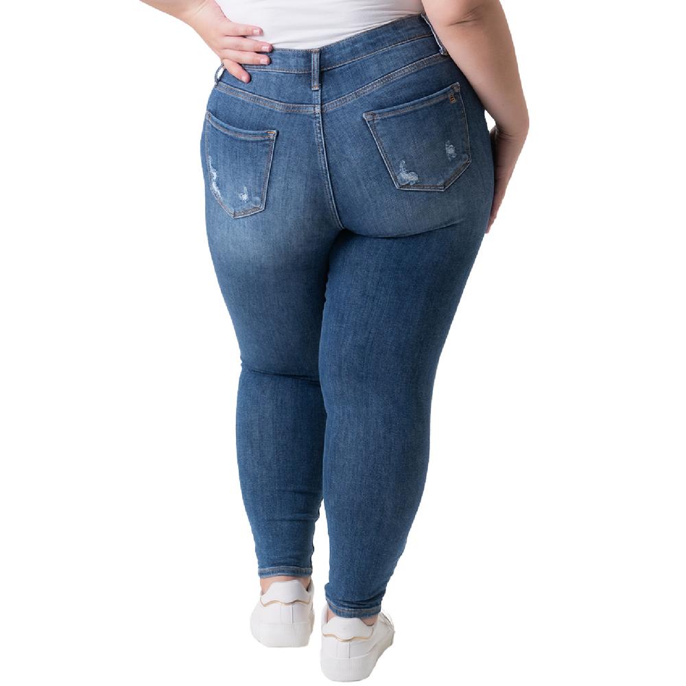 Foto 3 pulgar | Jeans Roman Fashion Skinny color Azul para Mujer