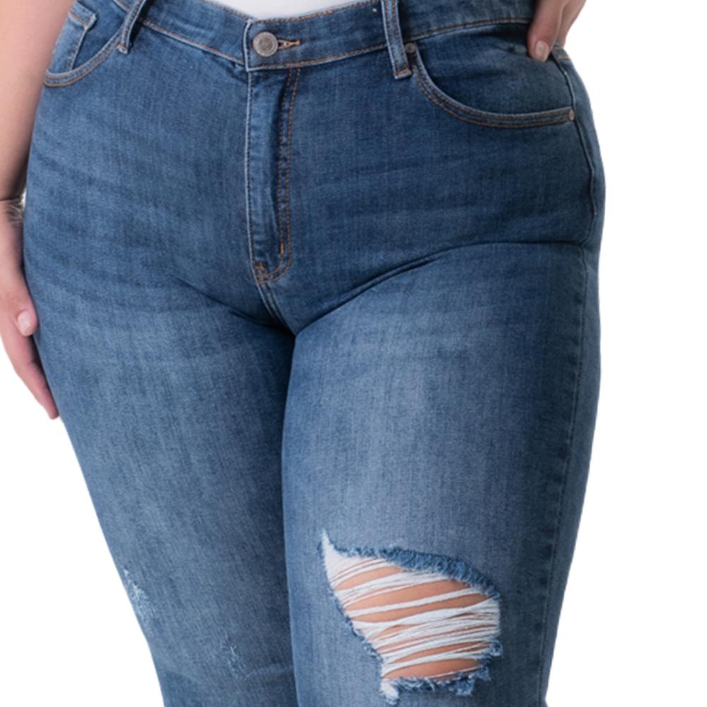 Foto 4 pulgar | Jeans Roman Fashion Skinny color Azul para Mujer