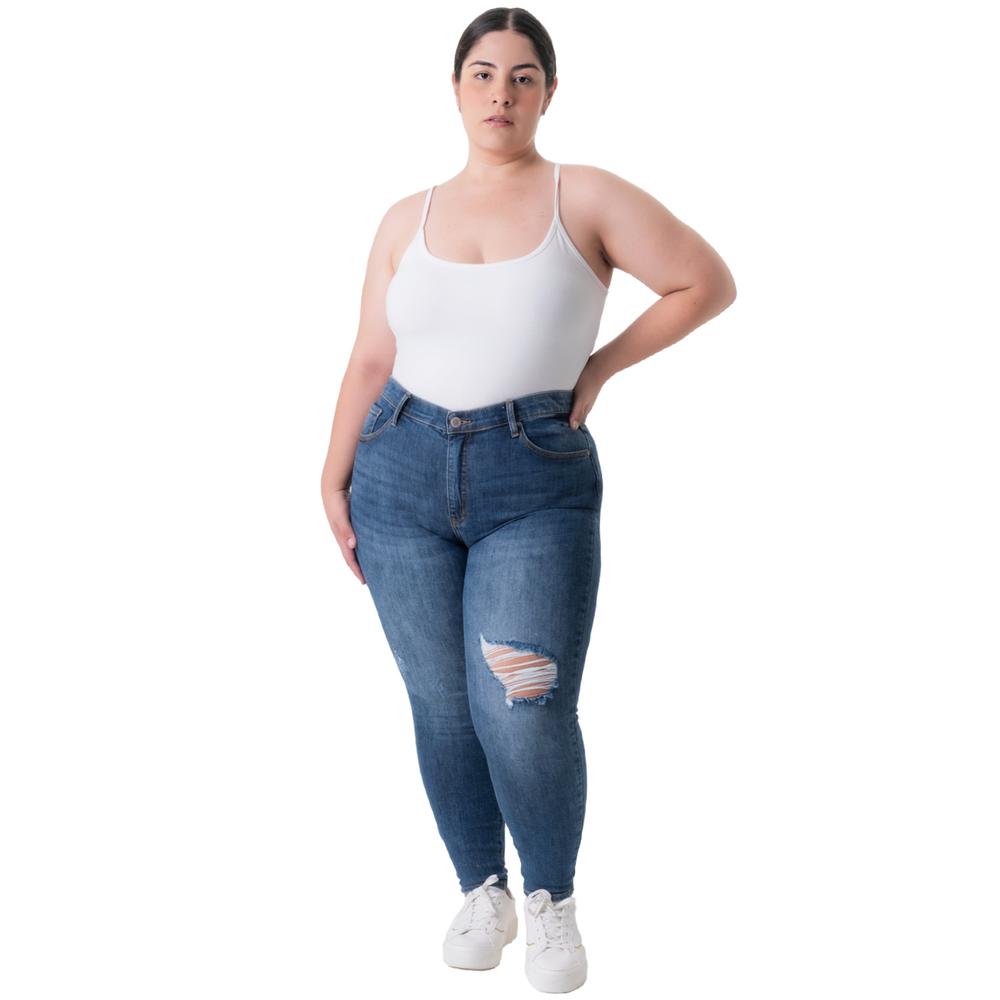 Foto 5 pulgar | Jeans Roman Fashion Skinny color Azul para Mujer
