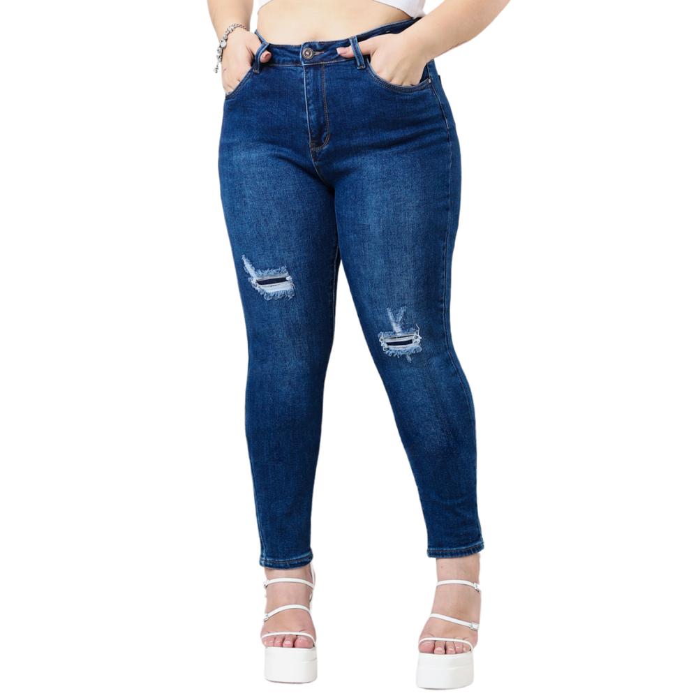 Foto 1 | Jeans Roman Fashion Skinny color Azul para Mujer