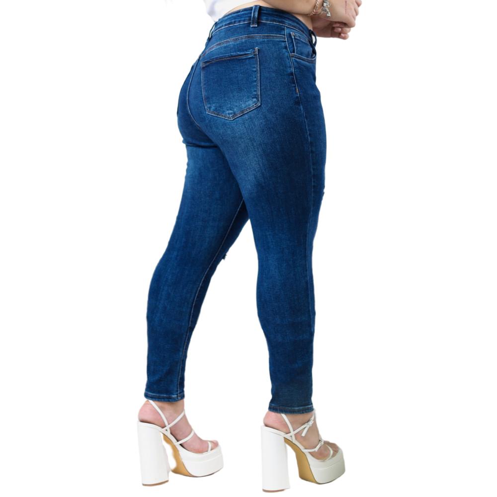 Foto 2 | Jeans Roman Fashion Skinny color Azul para Mujer