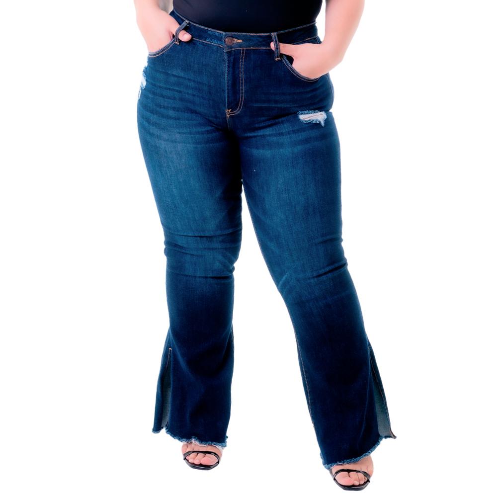 Foto 2 pulgar | Jeans Roman Fashion Acampanados color Azul para Mujer