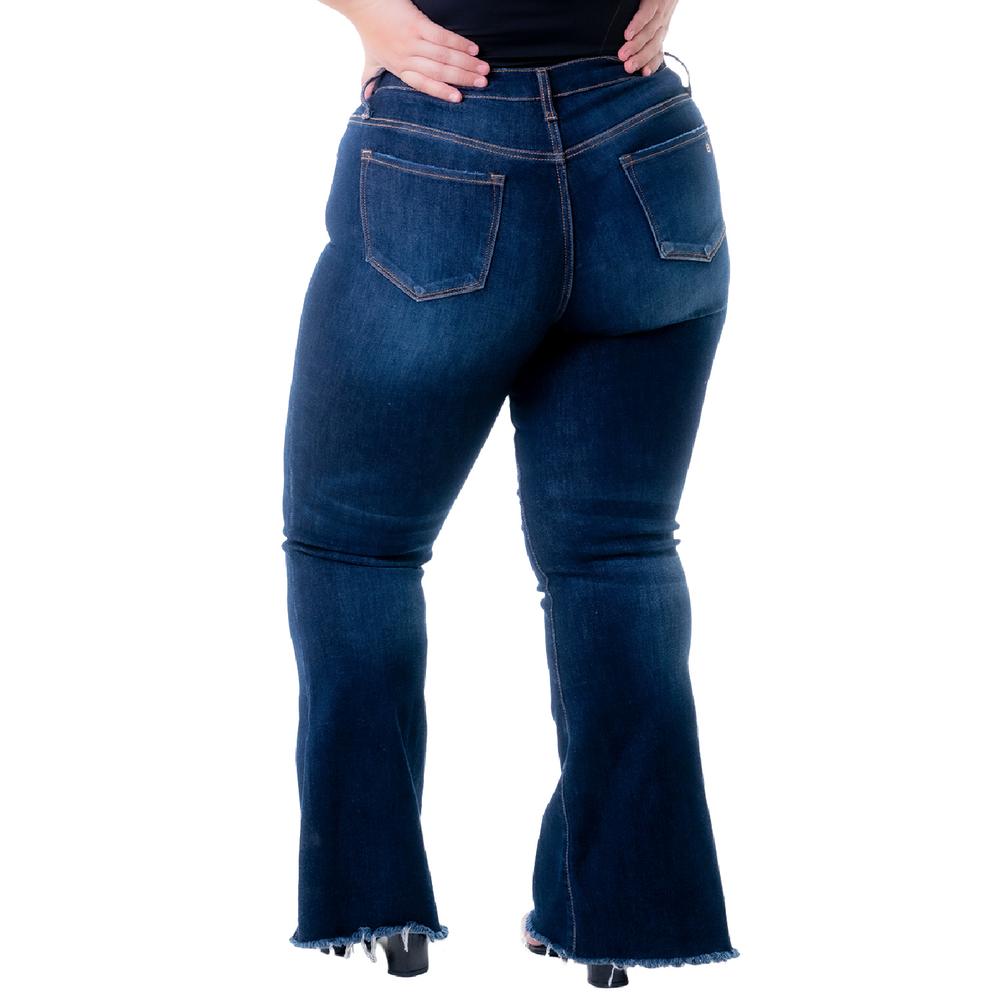 Foto 4 pulgar | Jeans Roman Fashion Acampanados color Azul para Mujer