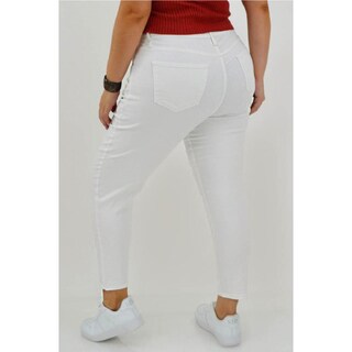 Foto 3 | Jeans Skinny Con Strech Balam /tallas Extras, 6349 (blanco) Blanco